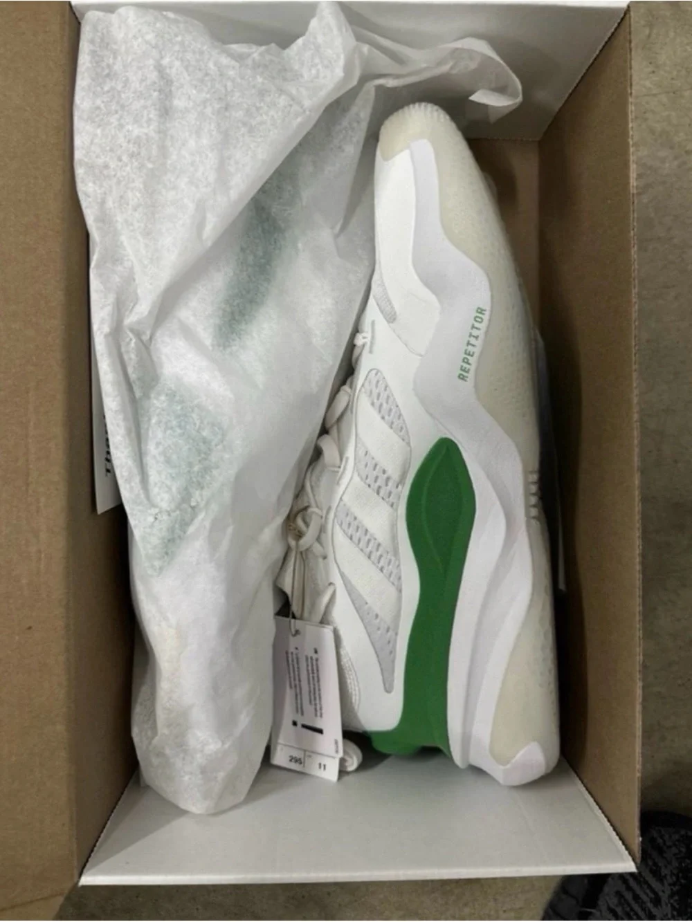 Men's White & Green Performance Sneakers